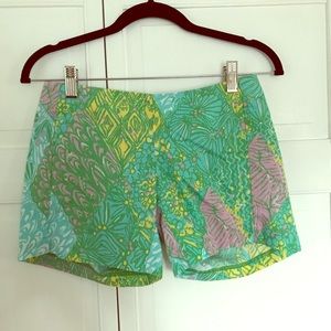 Lily Pulitzer size 0 printed shorts worn once